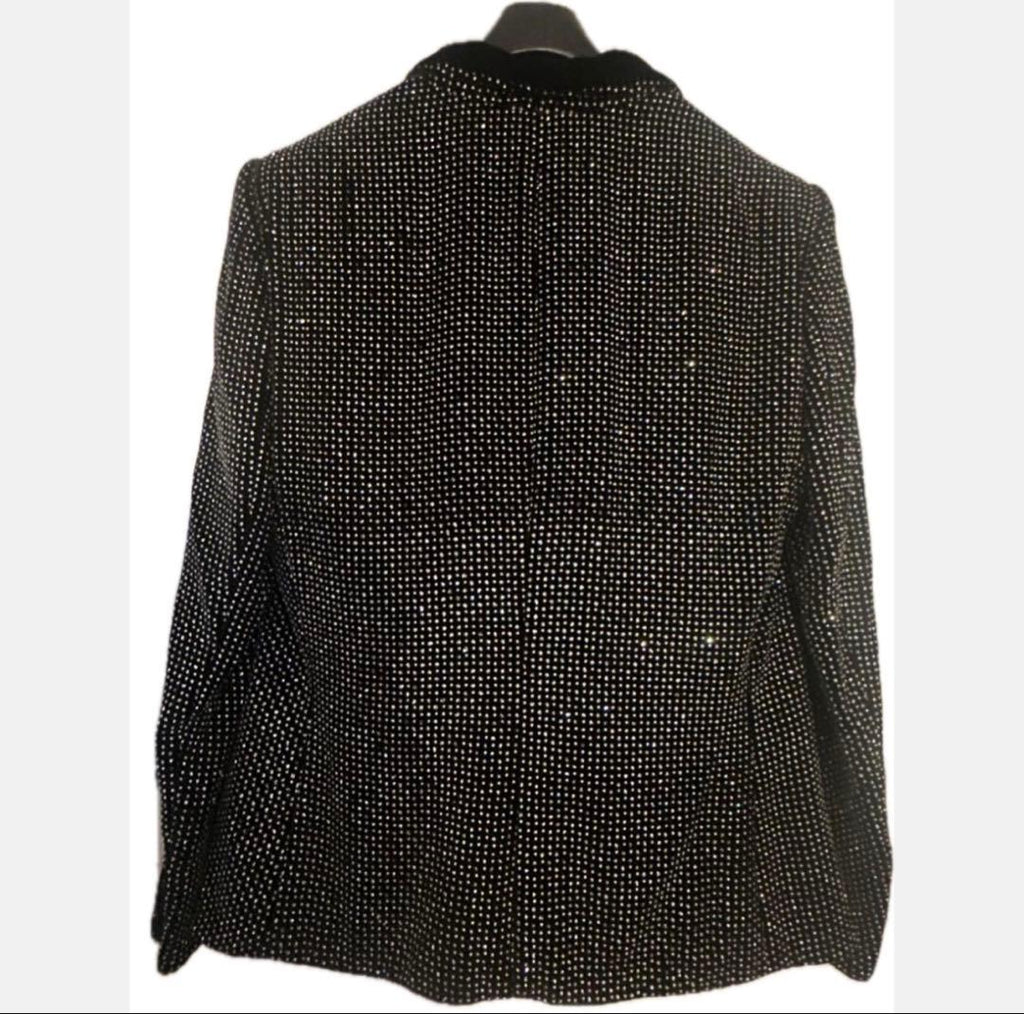 Giorgio Armani Set Up Suit Velvet Velour Rhinestone Jacket Pants Men Woman