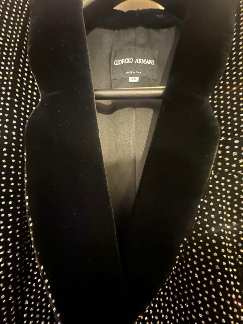 Giorgio Armani Set Up Suit Velvet Velour Rhinestone Jacket Pants Men Woman
