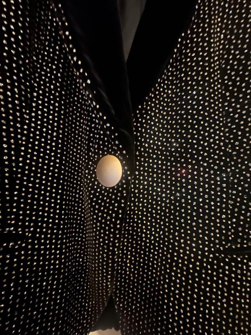 Giorgio Armani Set Up Suit Velvet Velour Rhinestone Jacket Pants Men Woman