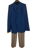 Alexander Mcqueen Suit Setup Unisex Blue Grey Tailored jacket Pants Men Woman