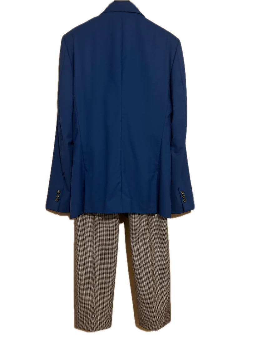 Alexander Mcqueen Suit Setup Unisex Blue Grey Tailored jacket Pants Men Woman
