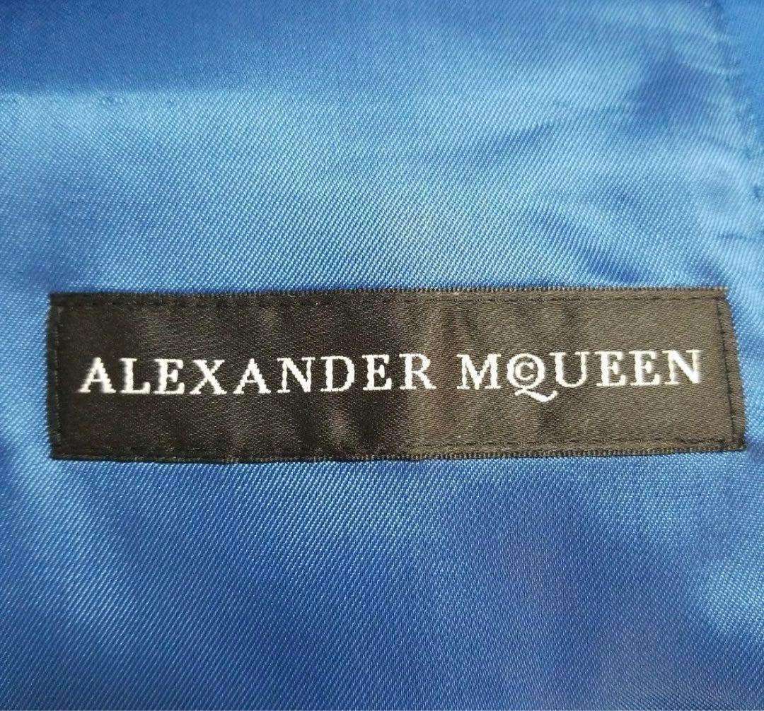 Alexander Mcqueen Suit Setup Unisex Blue Grey Tailored jacket Pants Men Woman