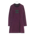 CHANEL P71619K10290 Coco Mark Herringbone Long Dress Purple x Pink Size 34