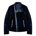 GIORGIO ARMANI Leather  Shearling Panel Moto Jacket Velvet Velour