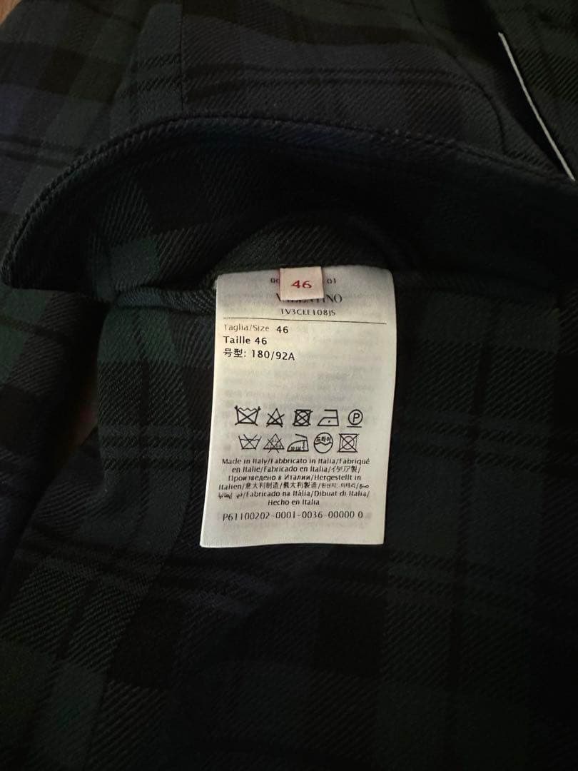 新品 23AW Valentino タータンチェック ウールジャケット メンズ
