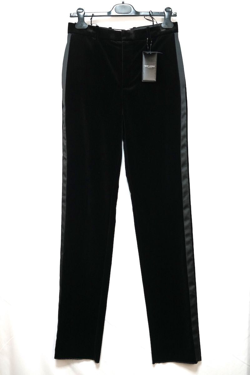 SAINT LAURENT PARIS Velvet Smoking Pants Black 751480 Y1H04