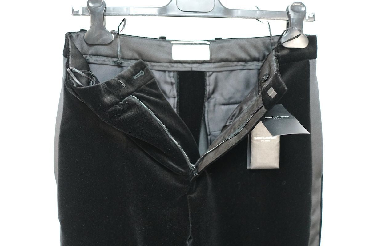 SAINT LAURENT PARIS Velvet Smoking Pants Black 751480 Y1H04