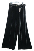 SAINT LAURENT PARIS Velvet Long Wide Leg Pants Black Size 31 751011 Y05PA