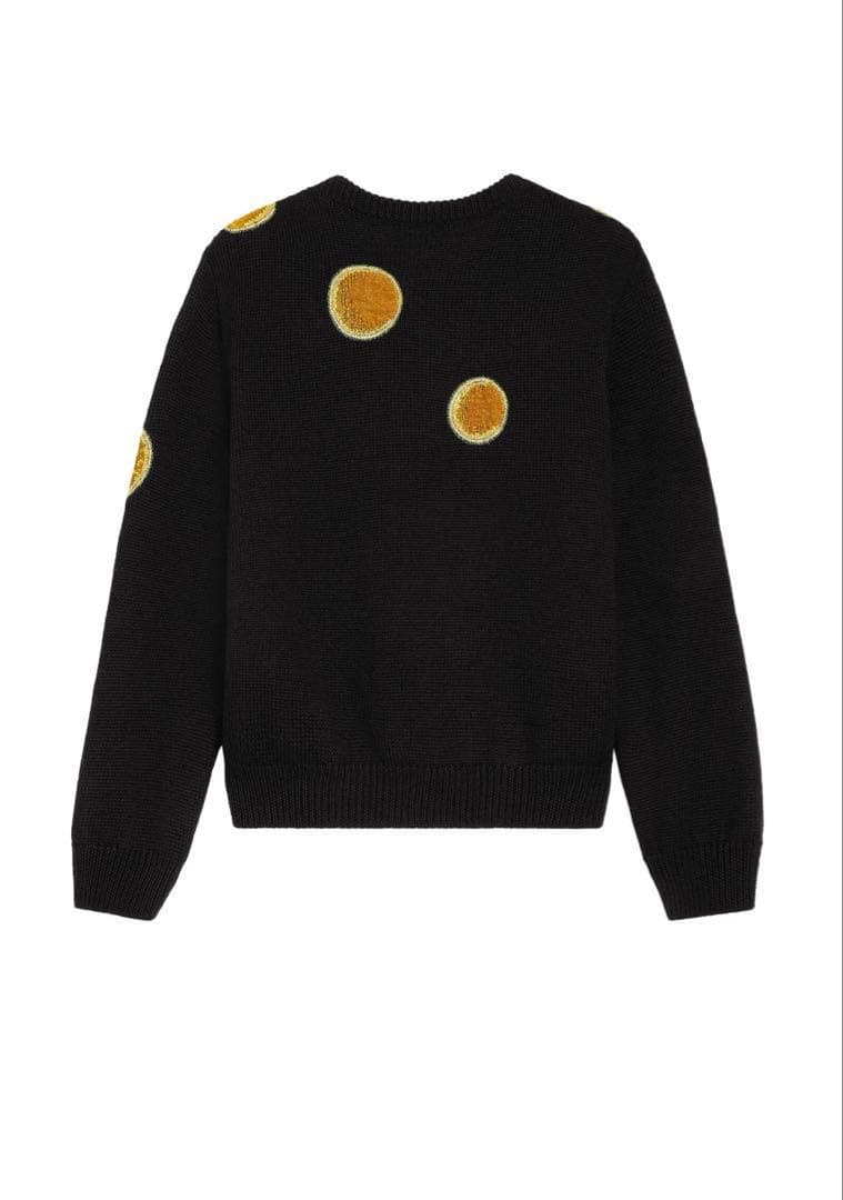 NWT 23AW CELINE Black Crew Neck Knit Sweater - Velvet Inserts, Wool Men M