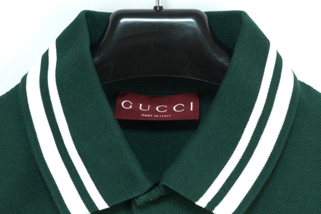GUCCI Pocket Logo Embroidery Polo Shirt Dark Green Size XS 784422 XJGP6