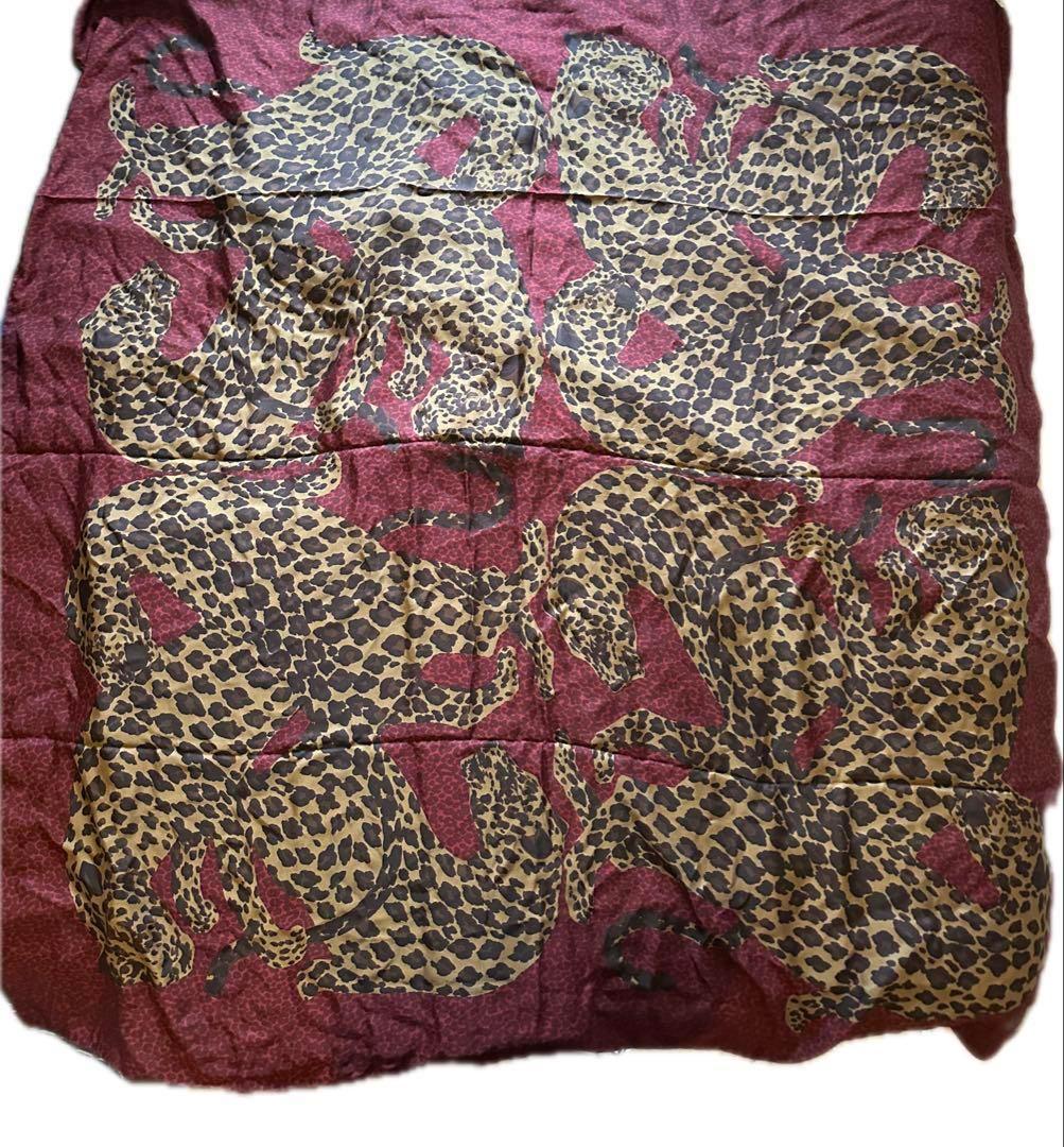 Legendary YSL Yves Saint Laurent Leopard Stole Scarf Silk Woman