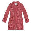 CHANEL Coco Mark Tweed Fringe Zip Jacket Size 38