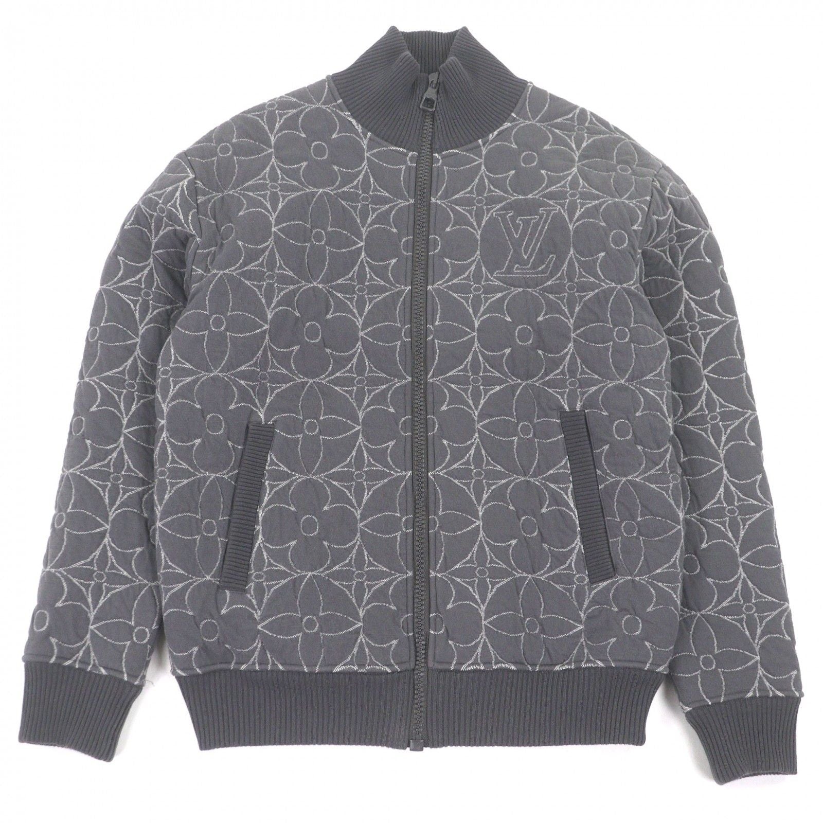 LOUIS VUITTON 2021AW Monogram LV Logo Zip-Through Quilted Blouson Grey Size XS