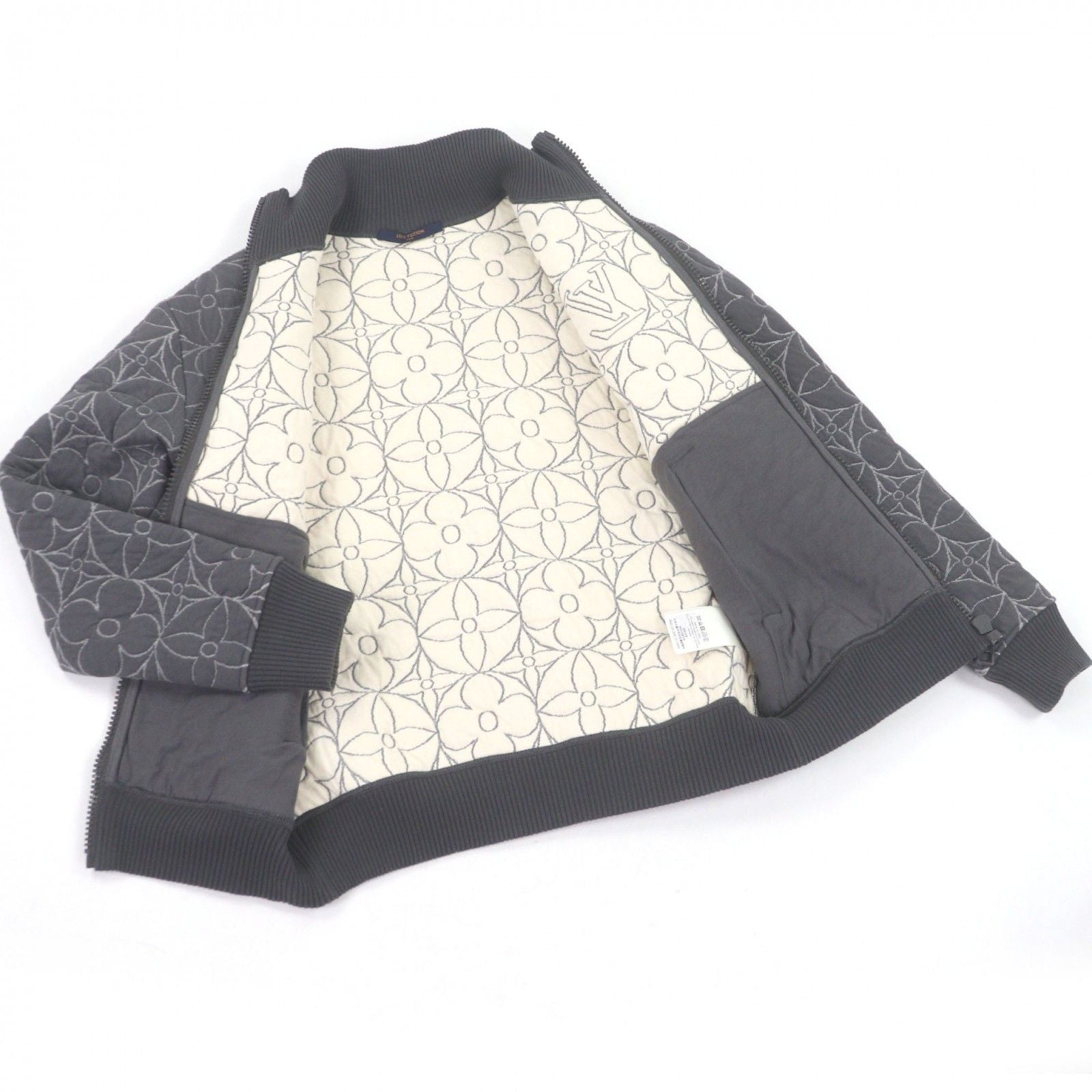 LOUIS VUITTON 2021AW Monogram LV Logo Zip-Through Quilted Blouson Grey Size XS