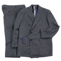 NWT LOUIS VUITTON HGCF7W Silk Blend LV Logo Embroidery Peaked Lapel Double Breasted Suit Setup Grey Size 50