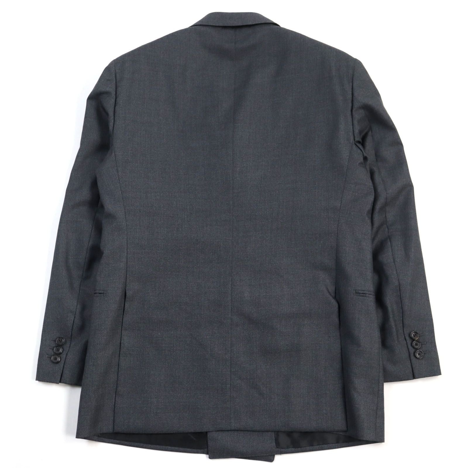 Louis Vuitton Silk Blend LV Logo Embroidery Double Breasted Jacket Pants Suit Grey Size 50