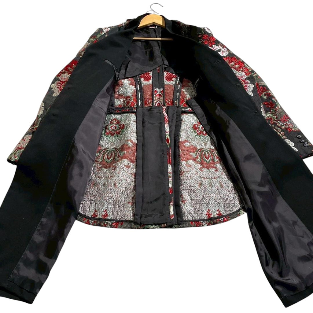 COMME des GARÇONS HOMME PLUS 2019AW Floral Embroidery Layered Tailcoat Jacket Size S