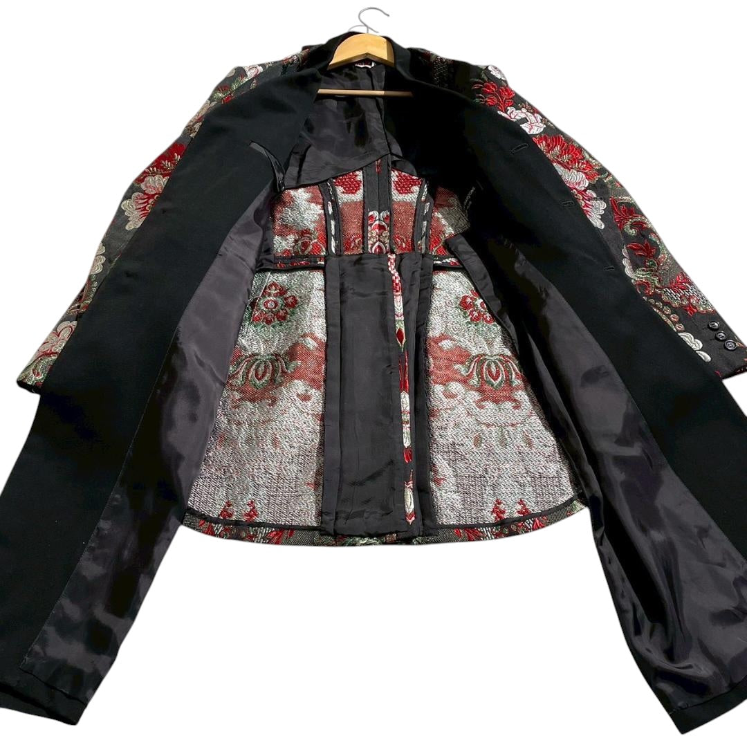 COMME des GARÇONS HOMME PLUS 2019AW Floral Embroidery Layered Tailcoat Jacket Size S