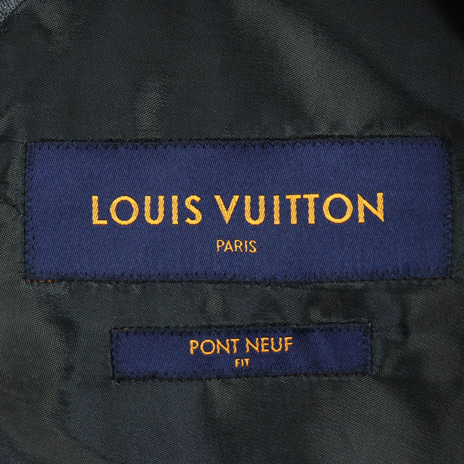 NWT LOUIS VUITTON HGCF7W Silk Blend LV Logo Embroidery Peaked Lapel Double Breasted Suit Setup Grey Size 50