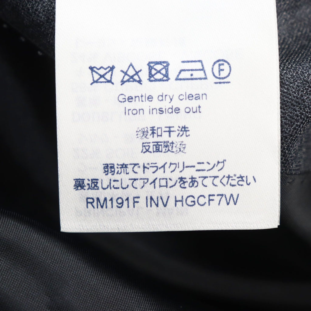 Louis Vuitton Silk Blend LV Logo Embroidery Double Breasted Jacket Pants Suit Grey Size 50