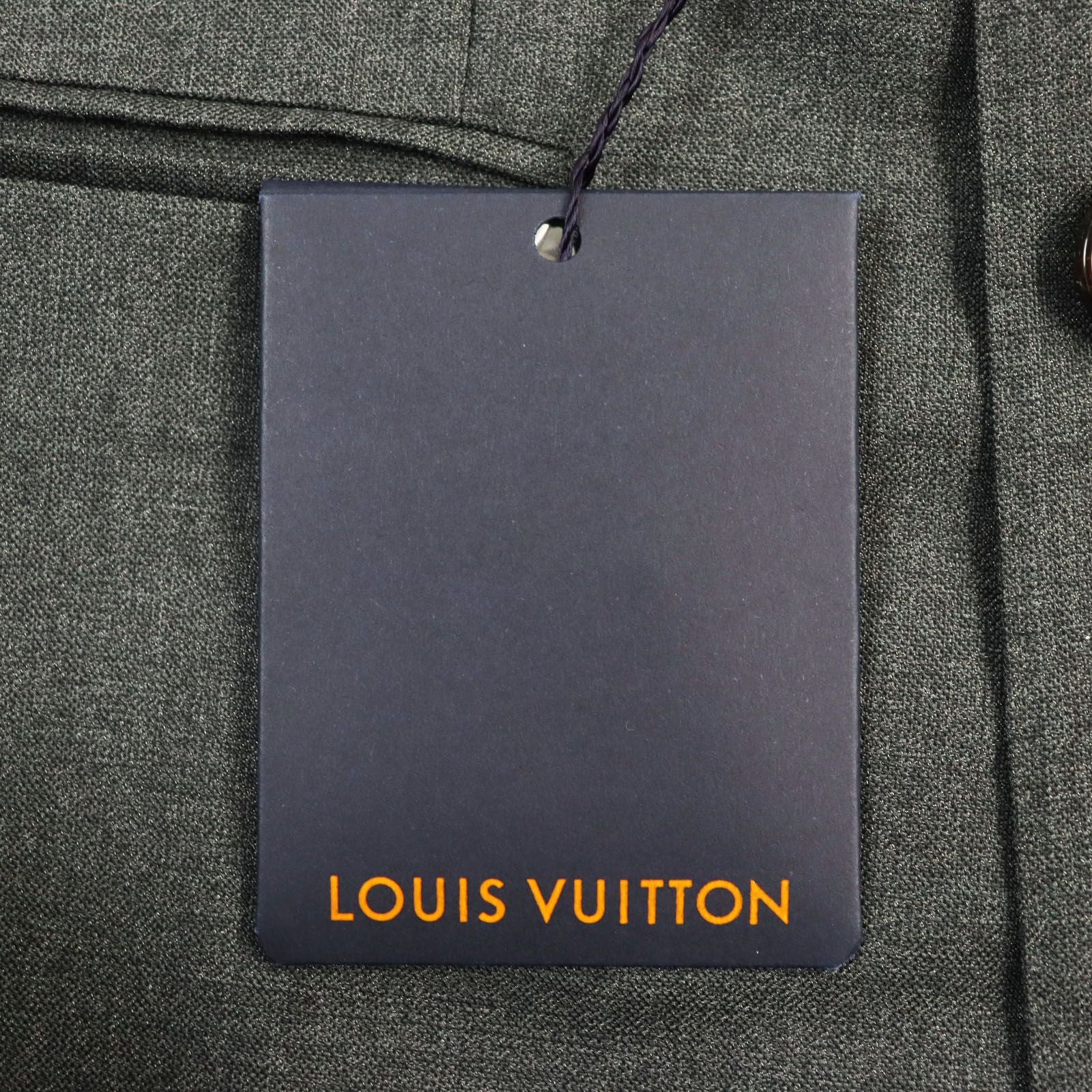 NWT LOUIS VUITTON HGCF7W Silk Blend LV Logo Embroidery Peaked Lapel Double Breasted Suit Setup Grey Size 50