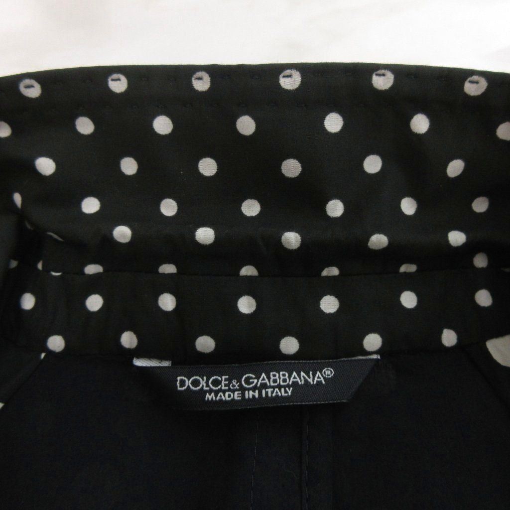 DOLCE & GABBANA TAORMINA Single Suit Setup Tailored Jacket & Slacks Dot Pattern Black Size 46
