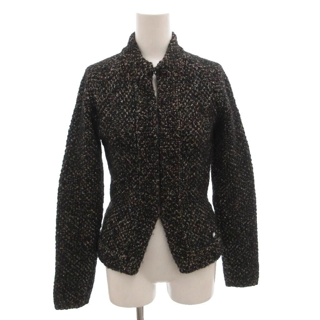 CHANEL 03A P21873V1381 Knit Tweed Alpaca Wool Blend Lame Coco Mark Jacket Size 36