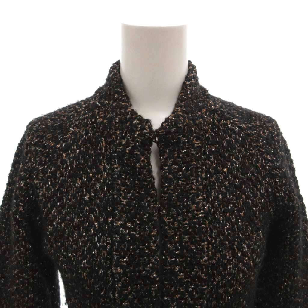 CHANEL 03A P21873V1381 Knit Tweed Alpaca Wool Blend Lame Coco Mark Jacket Size 36