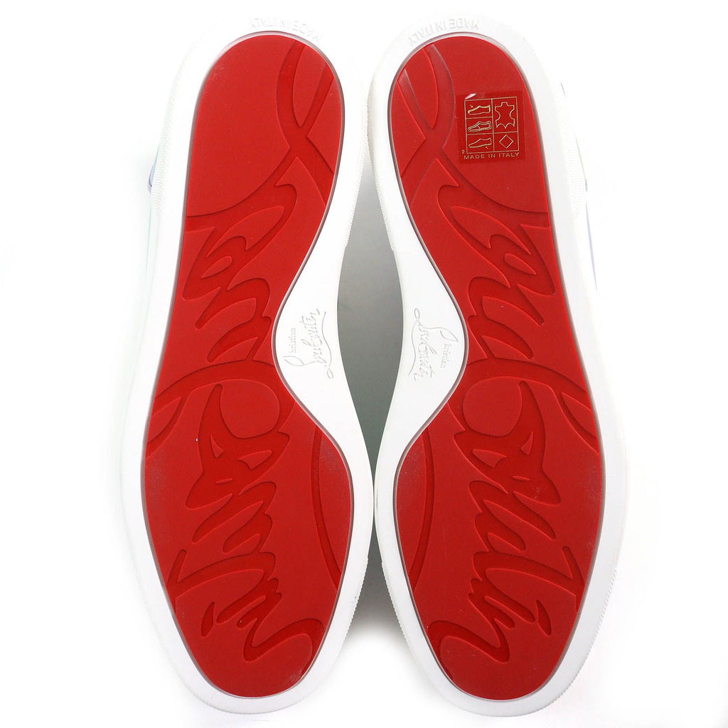 Christian Louboutin FUN LOUIS FLAT NAPPA LAM LICORNE High-Top Sneakers Metallic Aurora Size 42.5