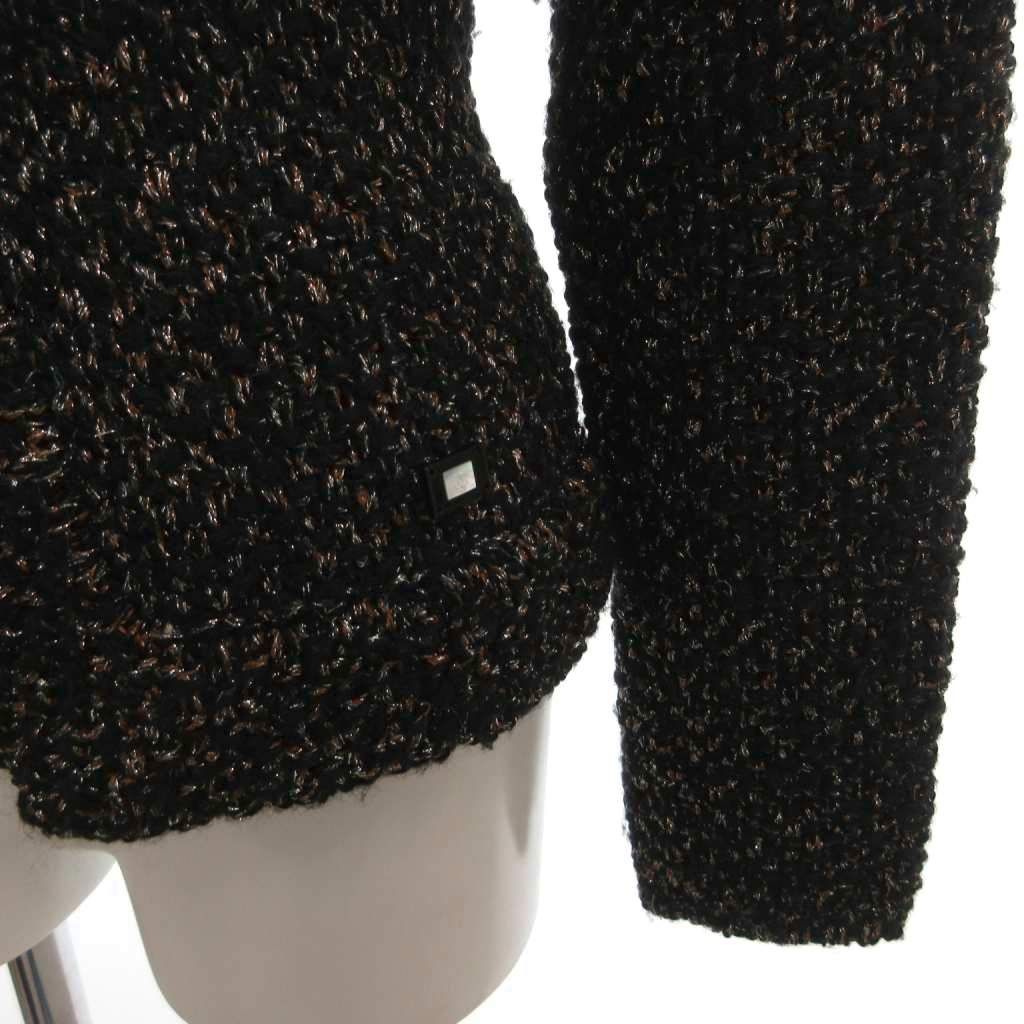 CHANEL 03A P21873V1381 Knit Tweed Alpaca Wool Blend Lame Coco Mark Jacket Size 36