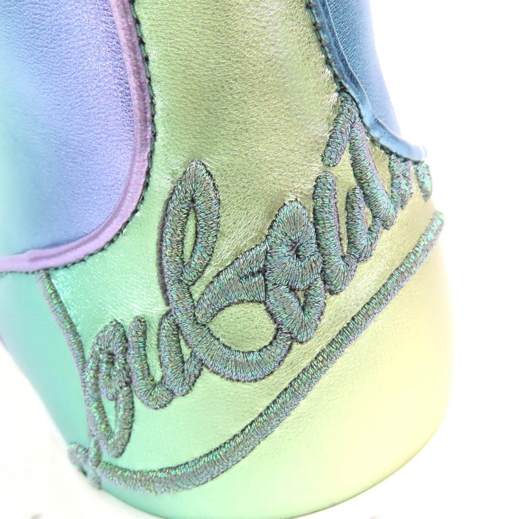 Christian Louboutin FUN LOUIS FLAT NAPPA LAM LICORNE High-Top Sneakers Metallic Aurora Size 42.5