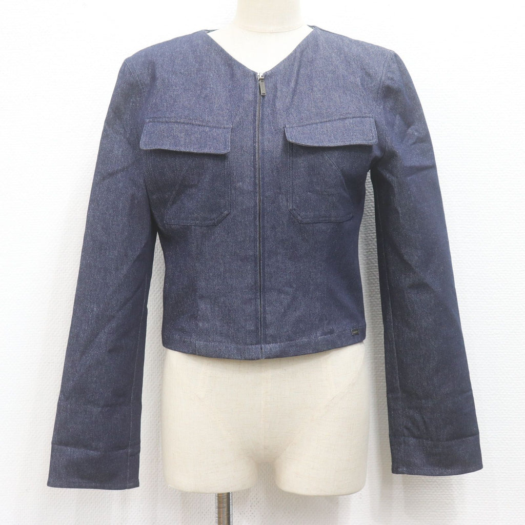 CHANEL 00C Cruise IDENTIFICATION Lame Denim Jacket Size 38