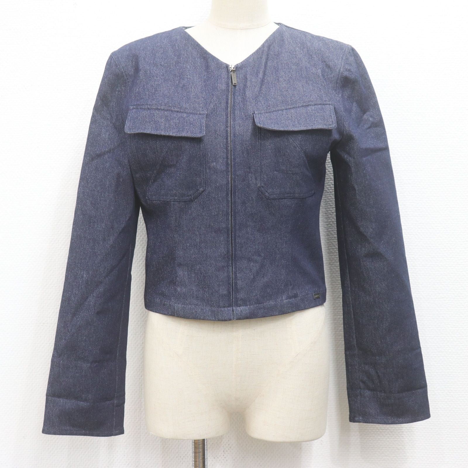 CHANEL 00C Cruise IDENTIFICATION Lame Denim Jacket Size 38