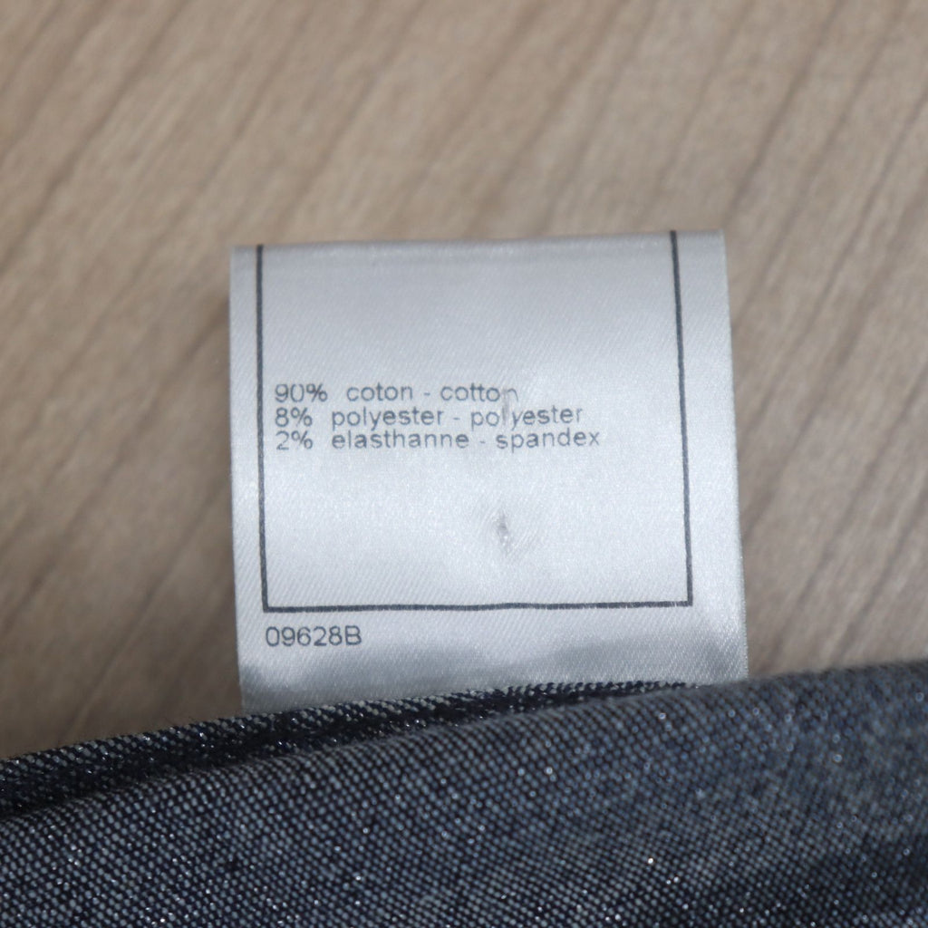 CHANEL 00C Cruise IDENTIFICATION Lame Denim Jacket Size 38