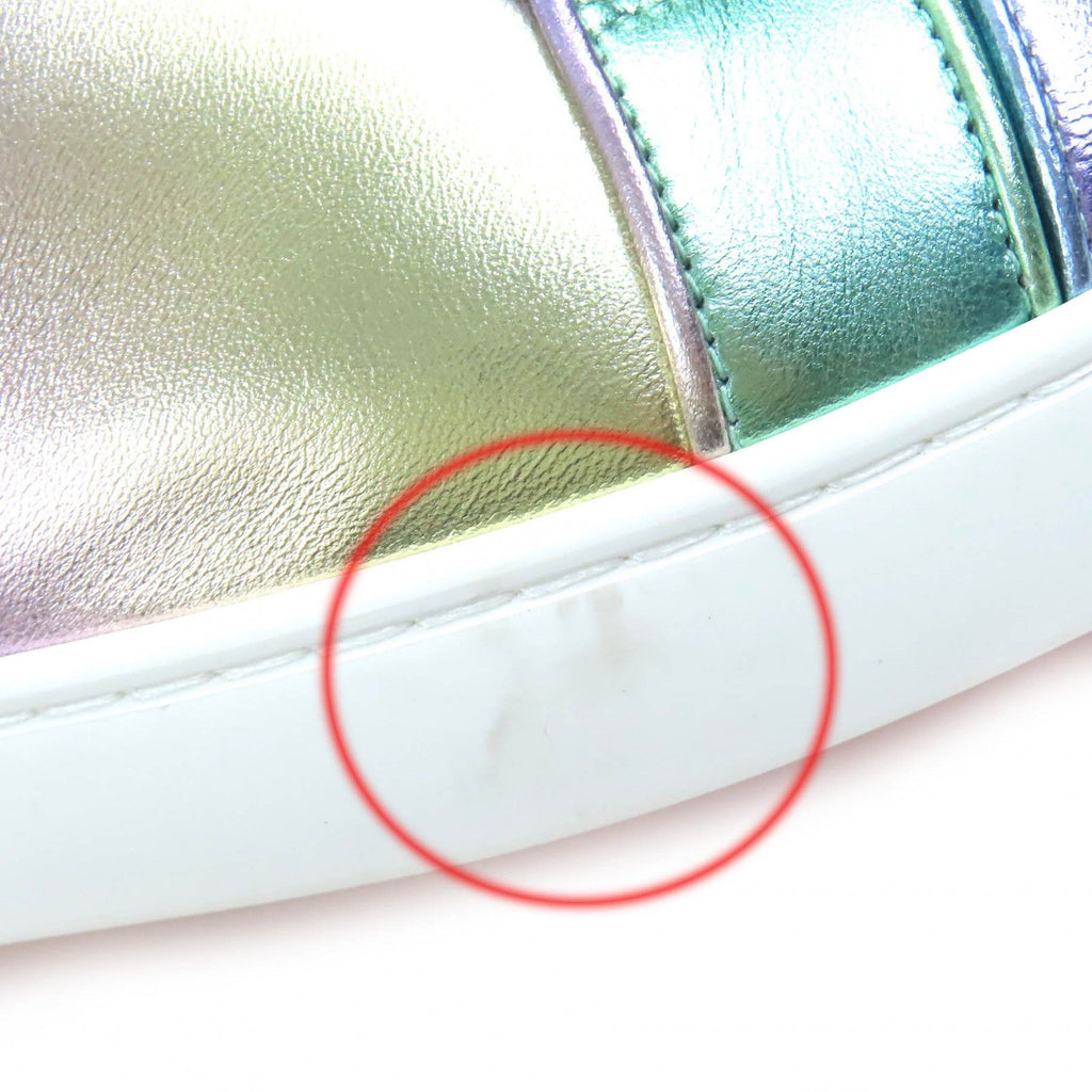 Christian Louboutin FUN LOUIS FLAT NAPPA LAM LICORNE High-Top Sneakers Metallic Aurora Size 42.5