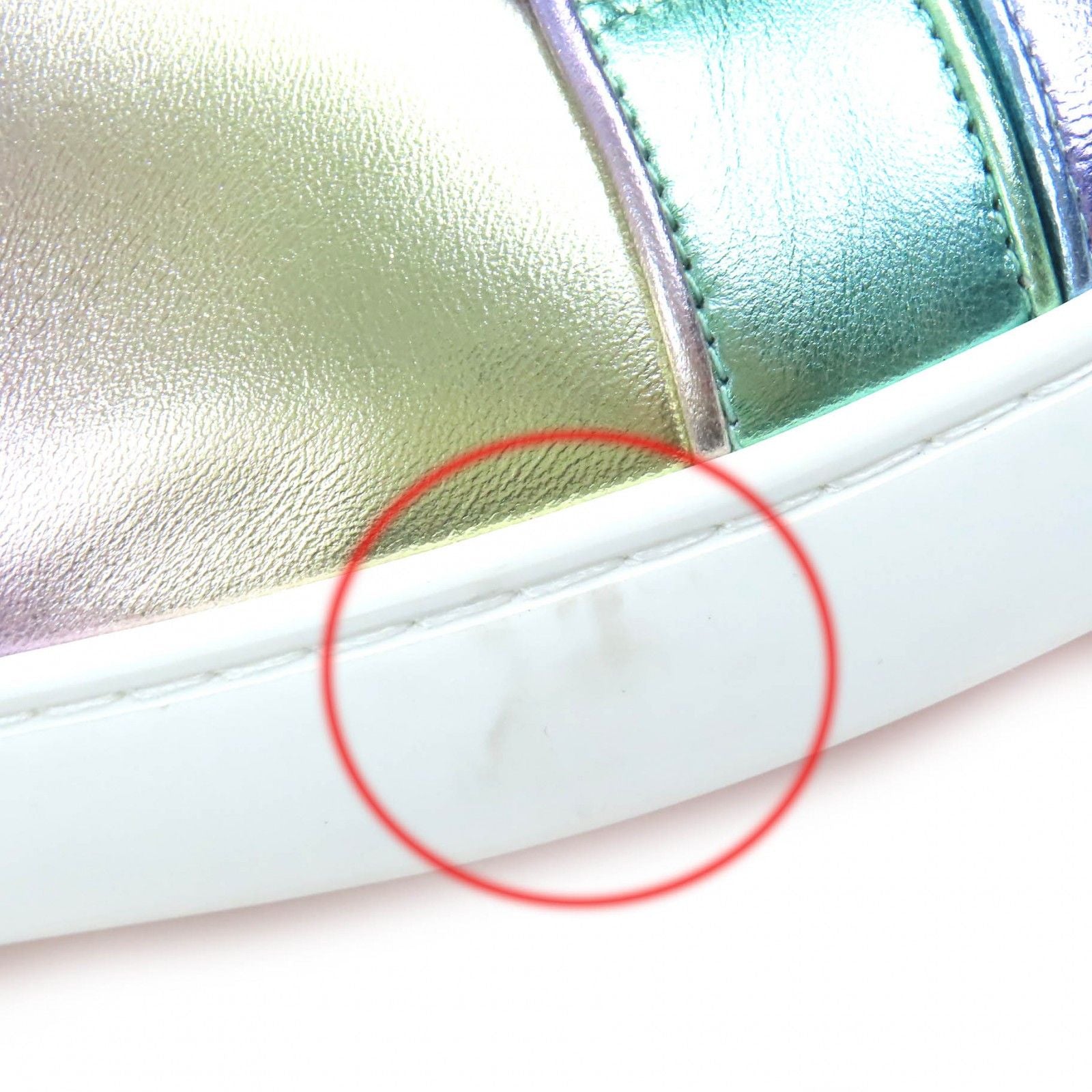 Christian Louboutin FUN LOUIS FLAT NAPPA LAM LICORNE High-Top Sneakers Metallic Aurora Size 42.5