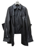 COMME des GARÇONS HOMME PLUS 2021AW 2-Way Python-Effect Leather Jacket