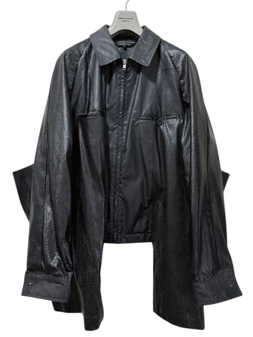 COMME des GARÇONS HOMME PLUS 2021AW 2-Way Python-Effect Leather Jacket