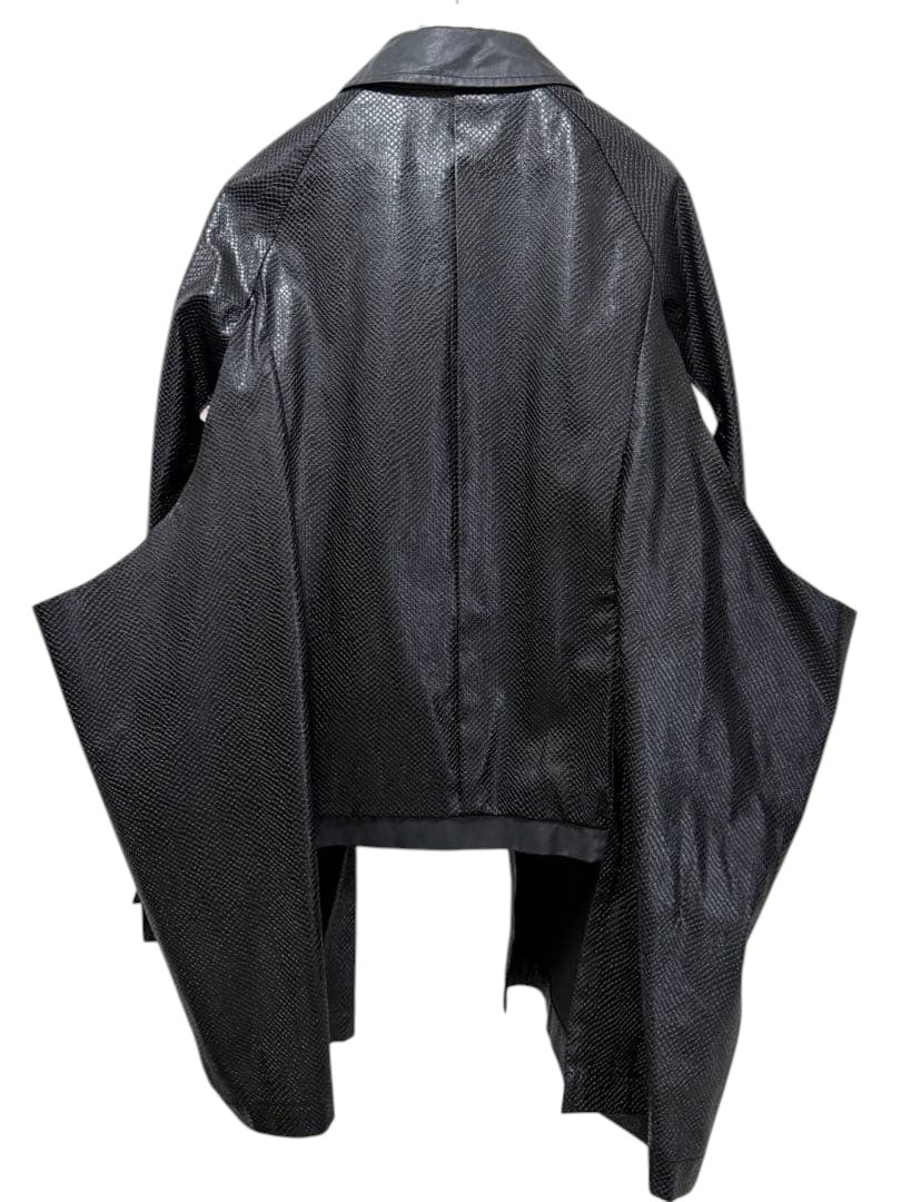 COMME des GARÇONS HOMME PLUS 2021AW 2-Way Python-Effect Leather Jacket