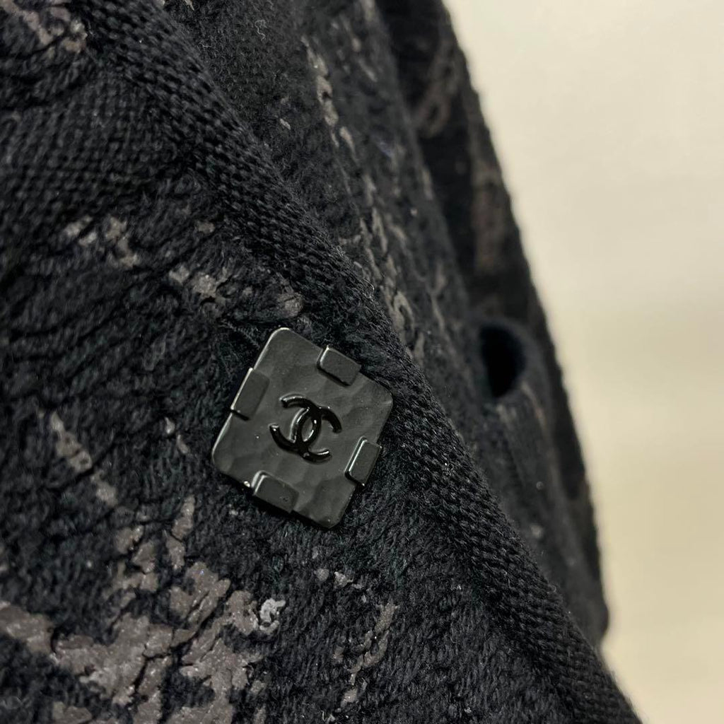 Chanel Coco Button Wool Painted Peplum Knit Jacket