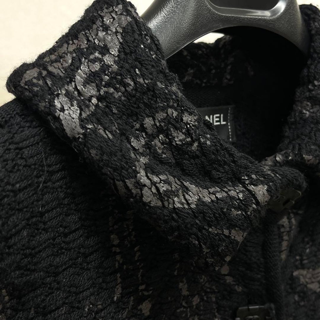 Chanel Coco Button Wool Painted Peplum Knit Jacket