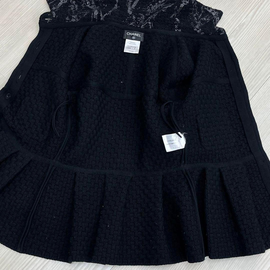 Chanel Coco Button Wool Painted Peplum Knit Jacket