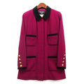 CHANEL BOUTIQUE Embossed Wool Long Jacket
