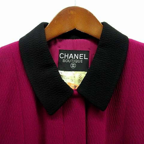 CHANEL BOUTIQUE Embossed Wool Long Jacket