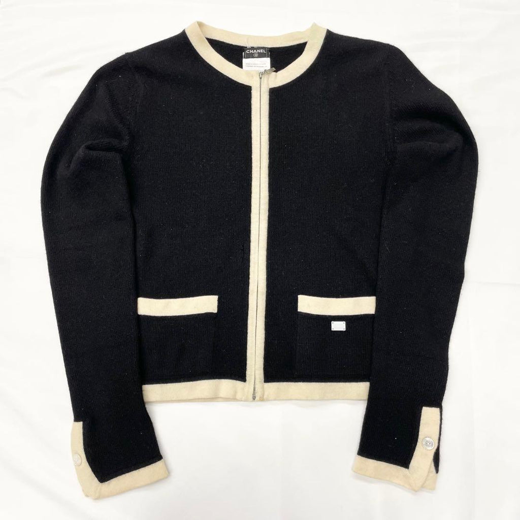 CHANEL Cashmere Cardigan Black & White