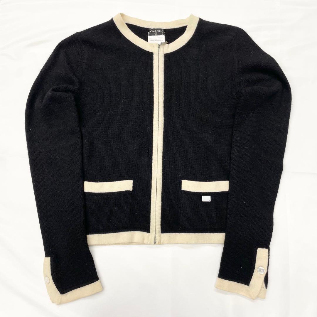 CHANEL Cashmere Cardigan Black & White