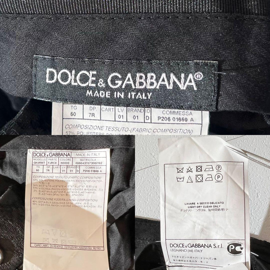 DOLCE & GABBANA Lace Fabric Jacket & Pants Suit Setup Men's