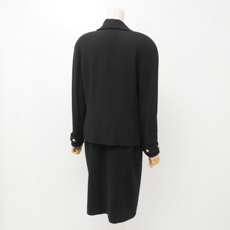 CHANEL Vintage Skirt Suit Set Up Tailored Jacket Blazer Size 40