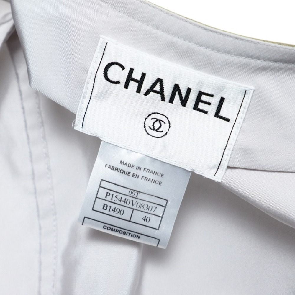 CHANEL No-Collar Jacket Size 40