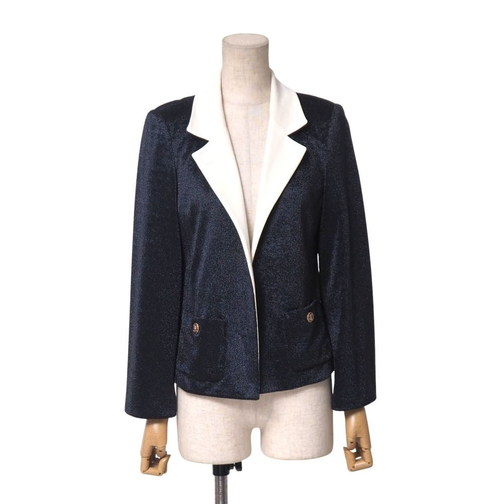 CHANEL Tailored Jacket Gripoix Buttonless Size 34